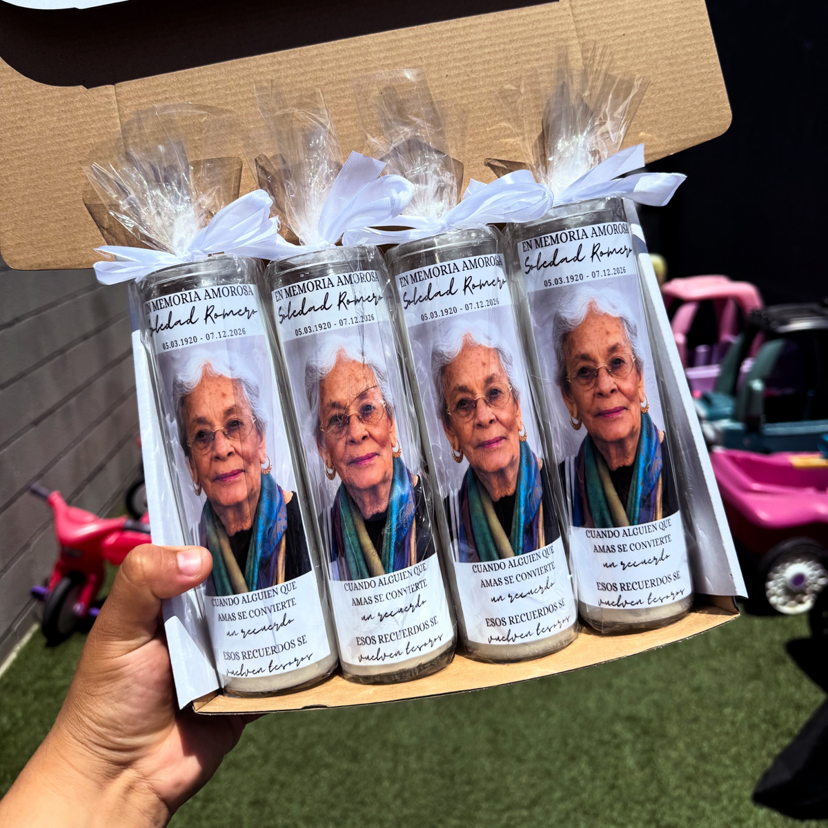 Tall Glass Memorial Candles