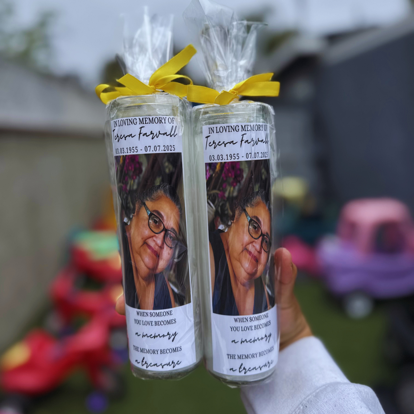 Tall Glass Memorial Candles