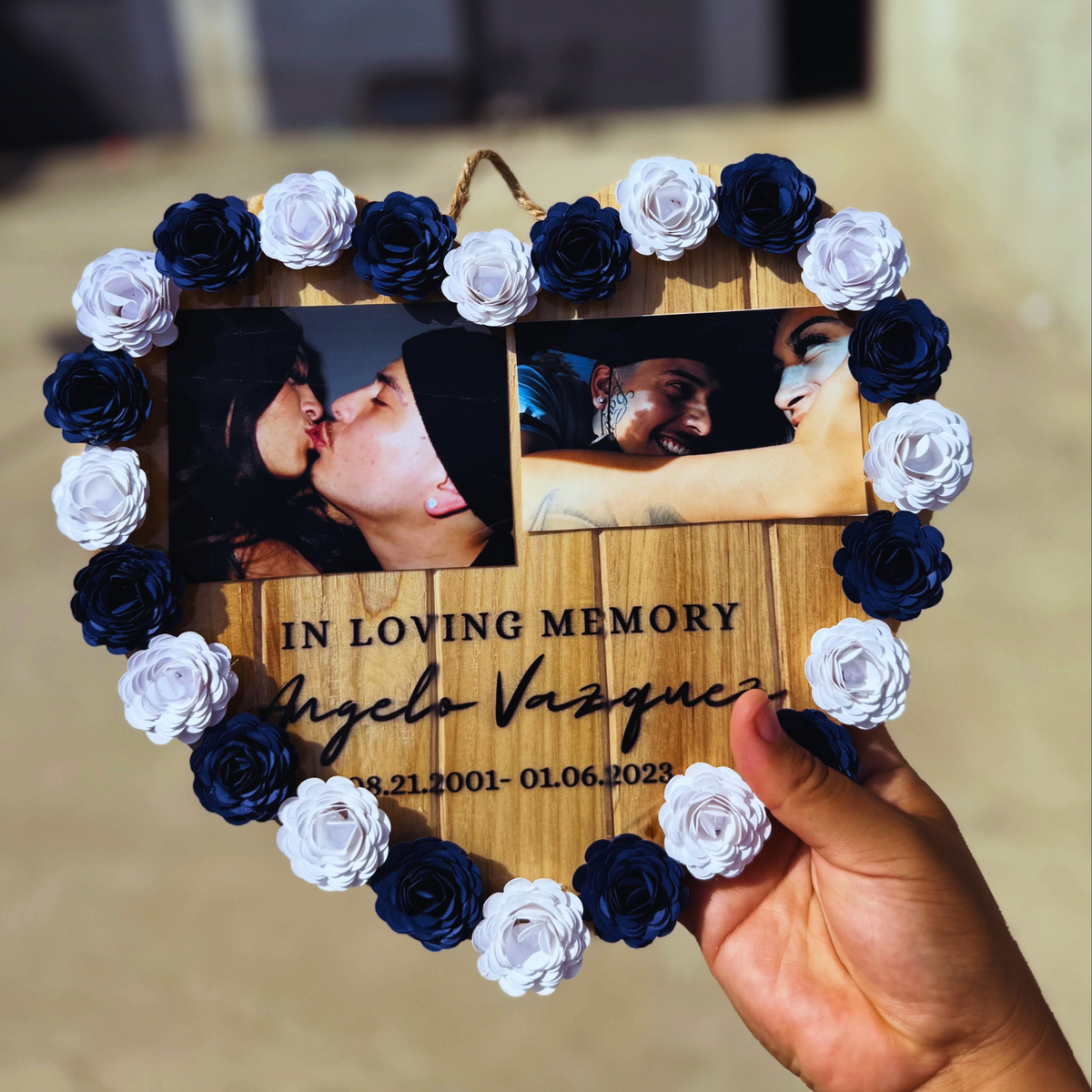 Heart Memorial Wood Plaque