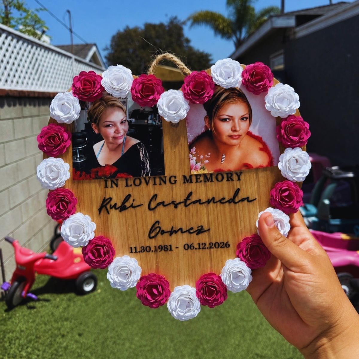 Heart Memorial Wood Plaque