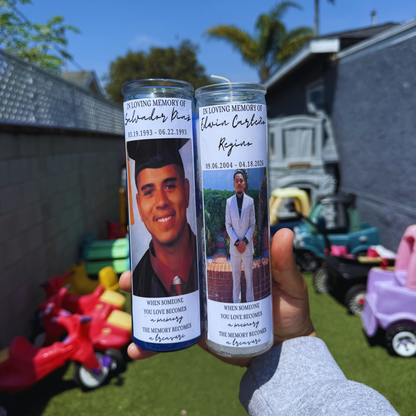 Tall Glass Memorial Candles