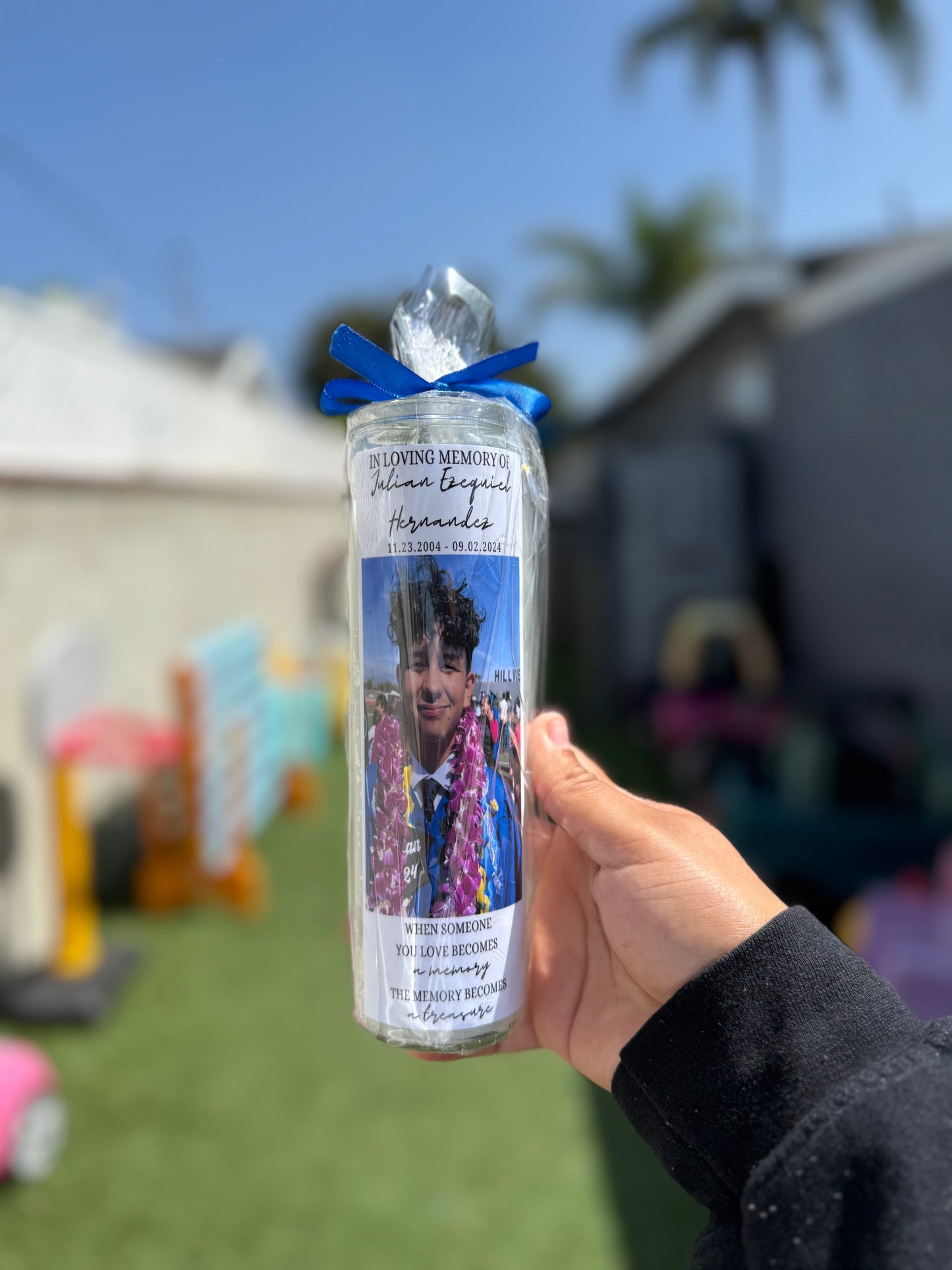 Tall Glass Memorial Candles