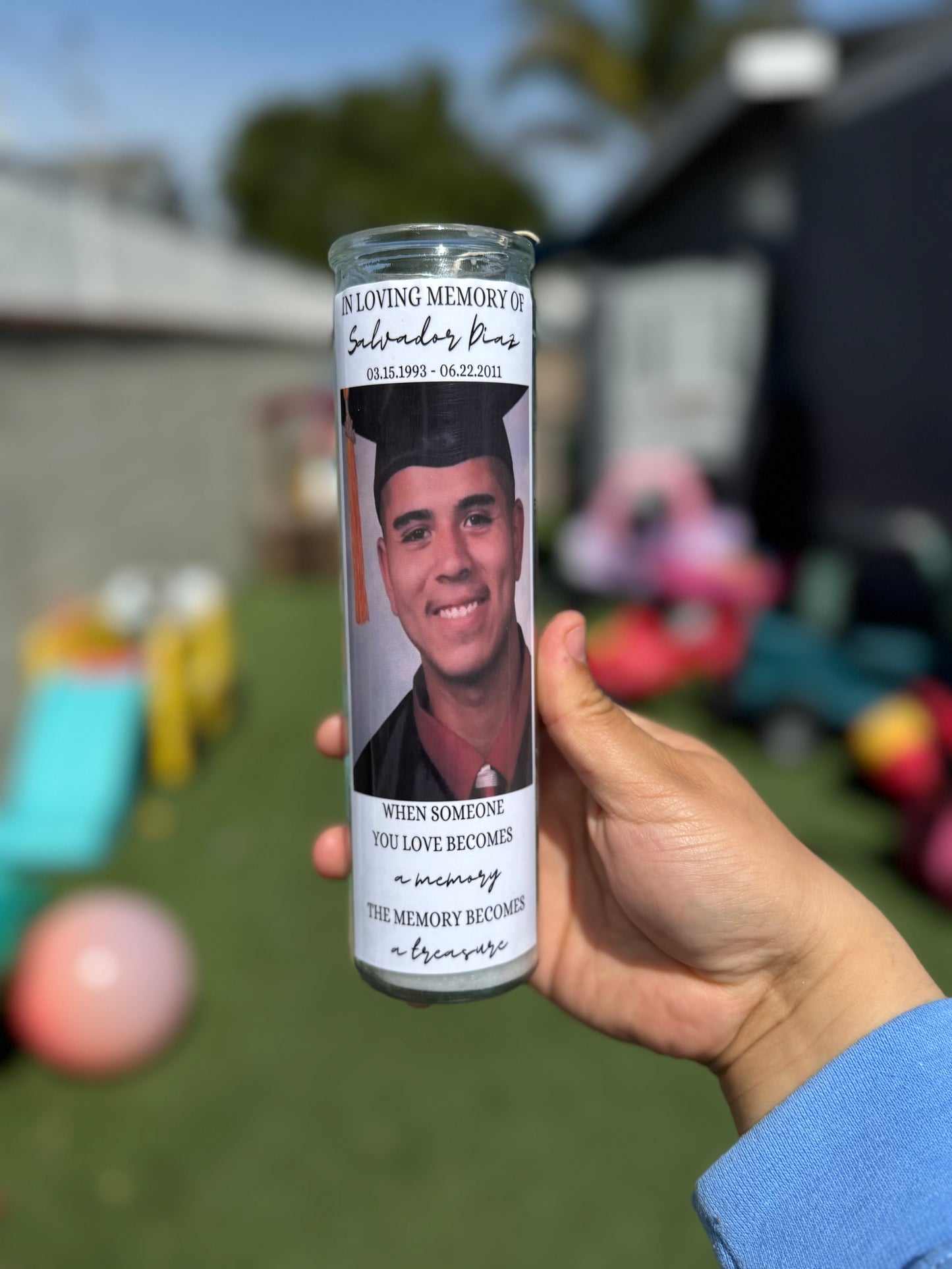 Tall Glass Memorial Candles