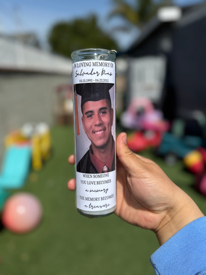 Tall Glass Memorial Candles