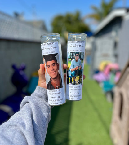 Tall Glass Memorial Candles