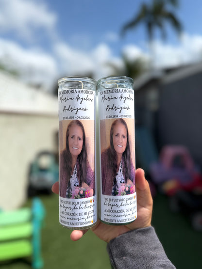 Tall Glass Memorial Candles