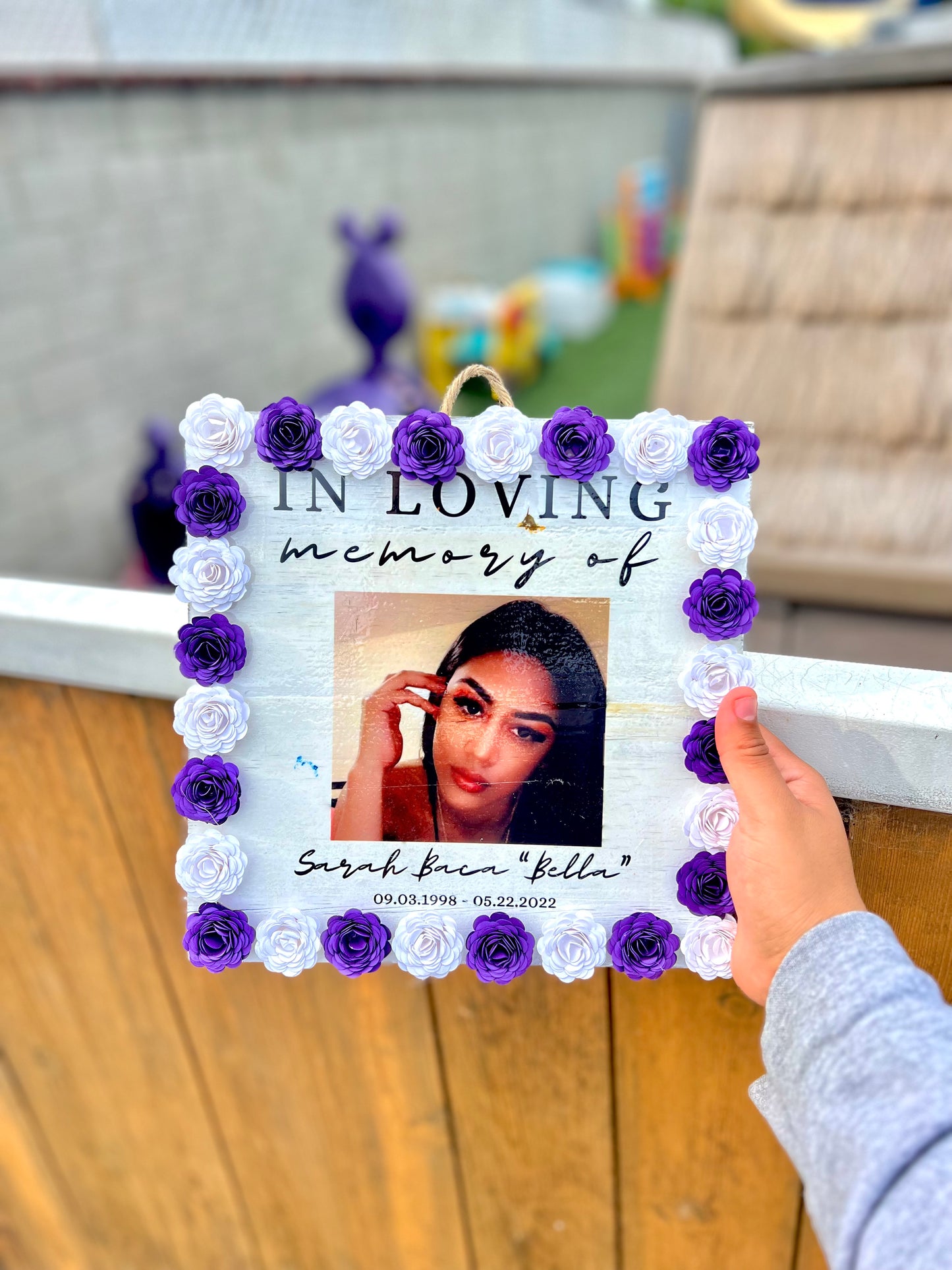 Square Memorial Wood Plaque