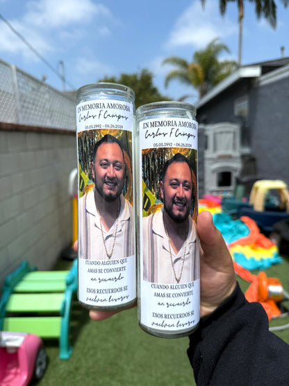 Tall Glass Memorial Candles