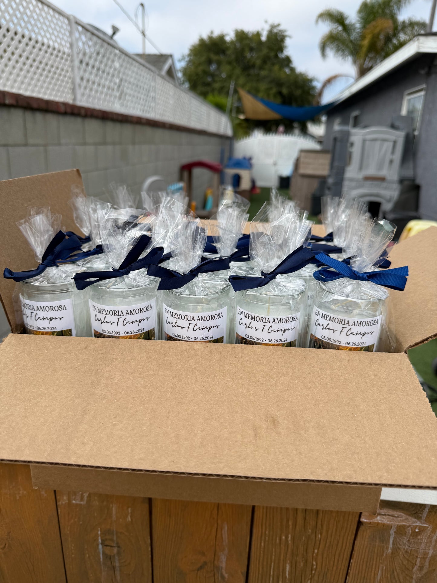 Tall Glass Memorial Candles