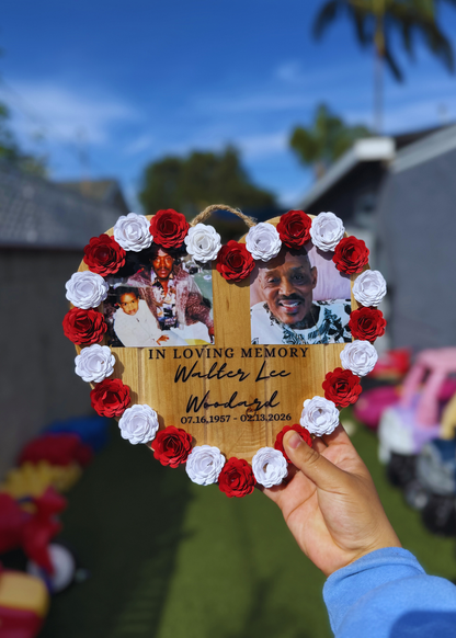 Heart Memorial Wood Plaque