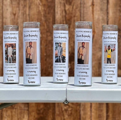 Tall Glass Memorial Candles